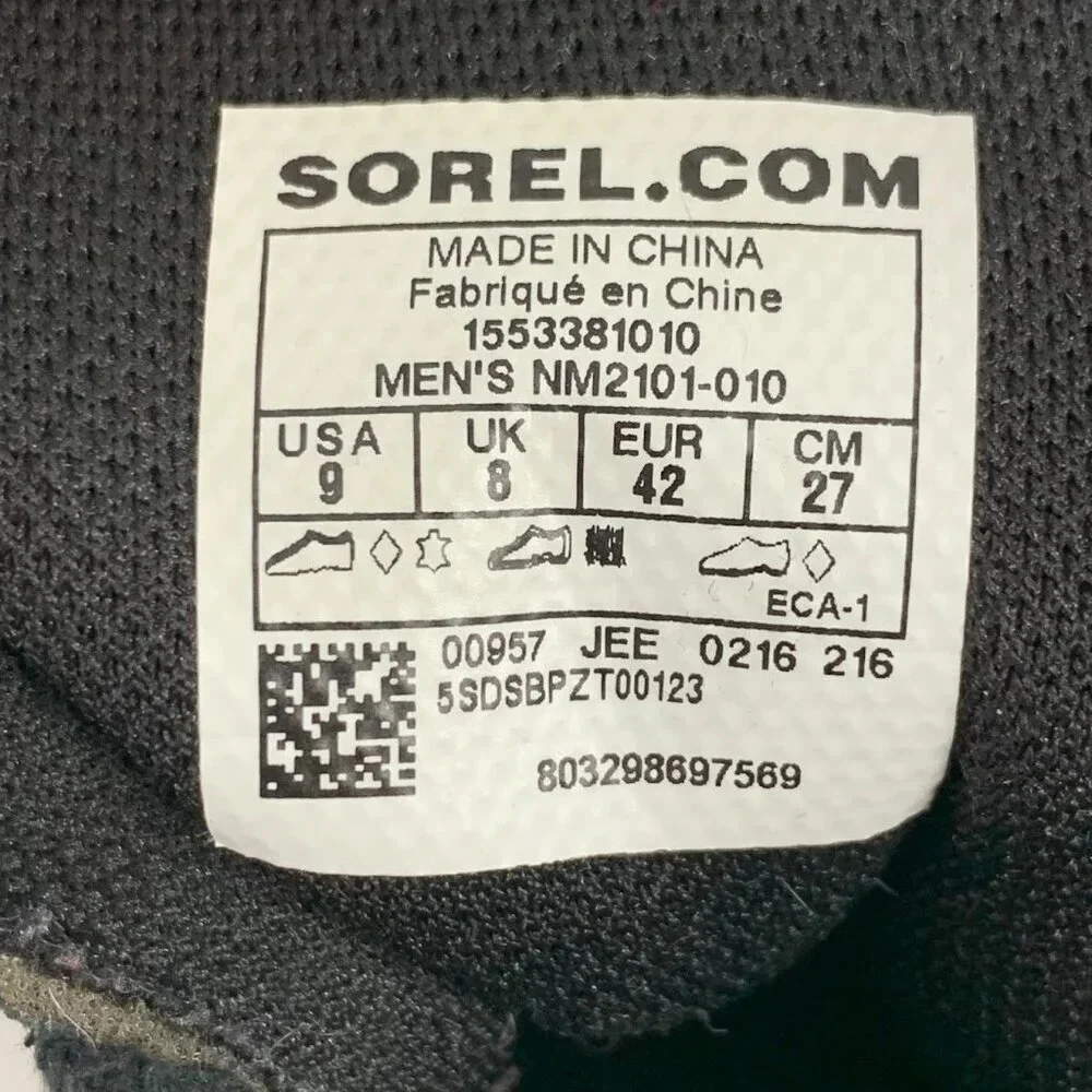 Sorel Men's Ankeny Leather Rubber Waterproof  NM2101-010‎ Lace Up Boot Size 9